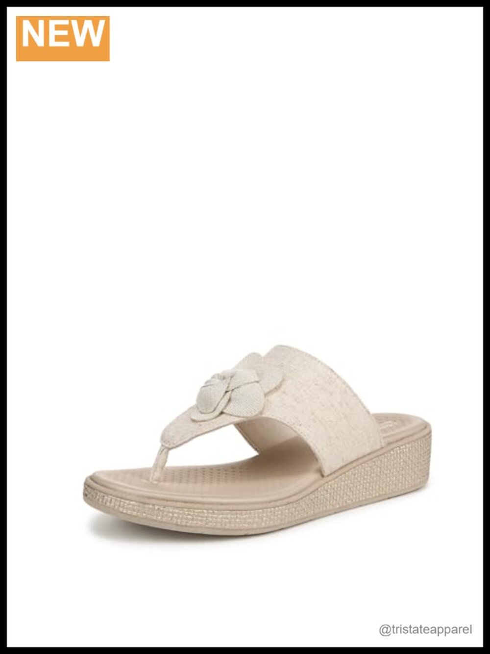 Women's Bloom Wedge Flip-Flop Sandals with Stretch Linen Upper